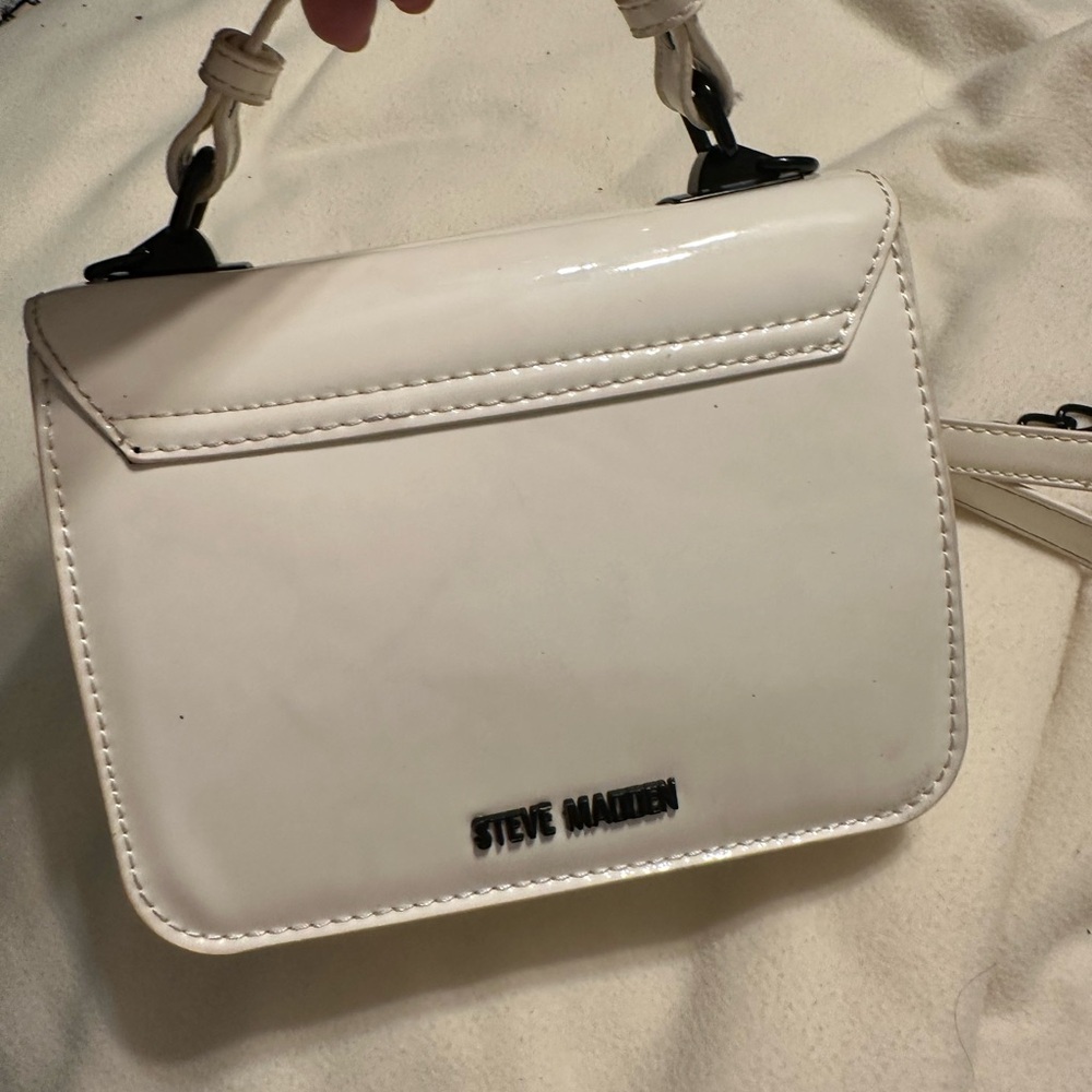 Madden Girl White Mini Bag with Black Accents - Picture 6 of 7